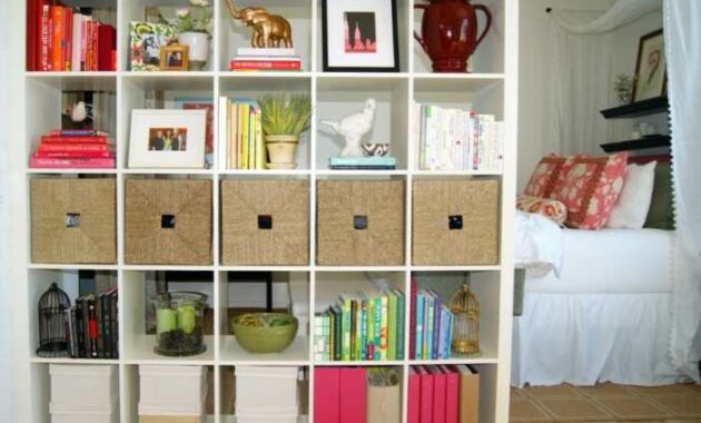 How to decorate room dividing shelves