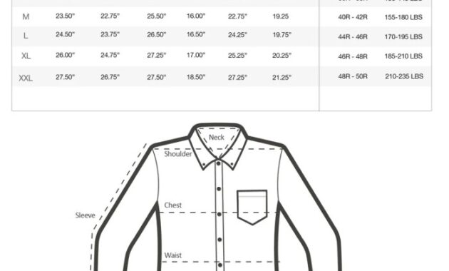 Mens Dress Shirts Sizes Chart Find Your Perfect Fit Easily