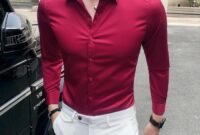 Mens red dress shirts