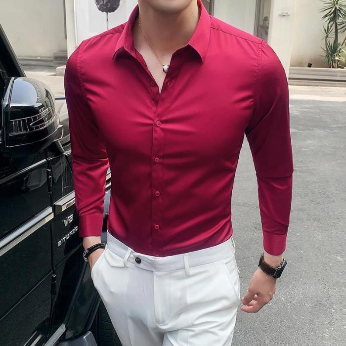 Mens red dress shirts