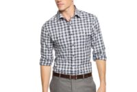 Mens burgundy plaid dress shirt